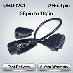 A+++ Quality Full PIN 38 Pin to 16 Pin For Be--nz OBD2 OBDII 38pin Diagnostic Adapter Connector Cable
