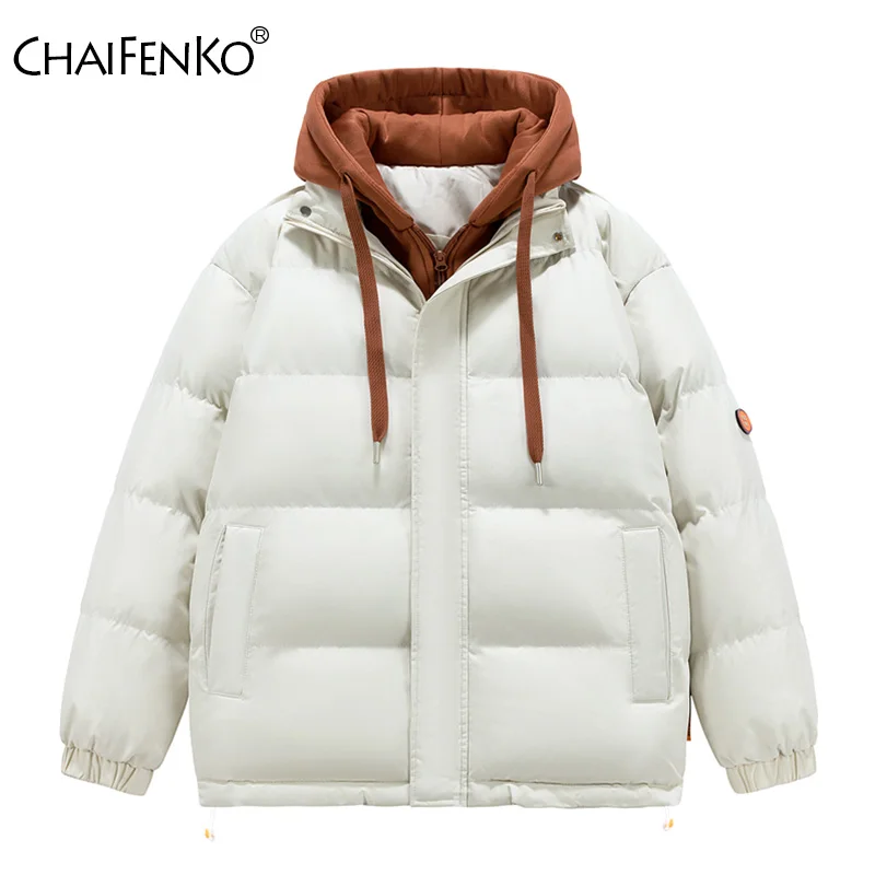 

Зимняя простая однотонная утепленная мужская куртка на открытом воздухе, свободное комфортное ветрозащитное пальто, новая повседневная модная мужская парка с капюшоном, сохраняющая тепло