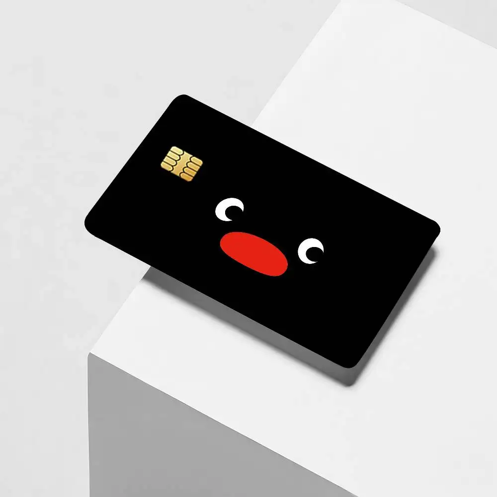 Cute cartoon P-Pingu Credit Card Decorative Card Stickers Suitable For Bank Cards Metro Transit Anti-scratch Gift 4PCS