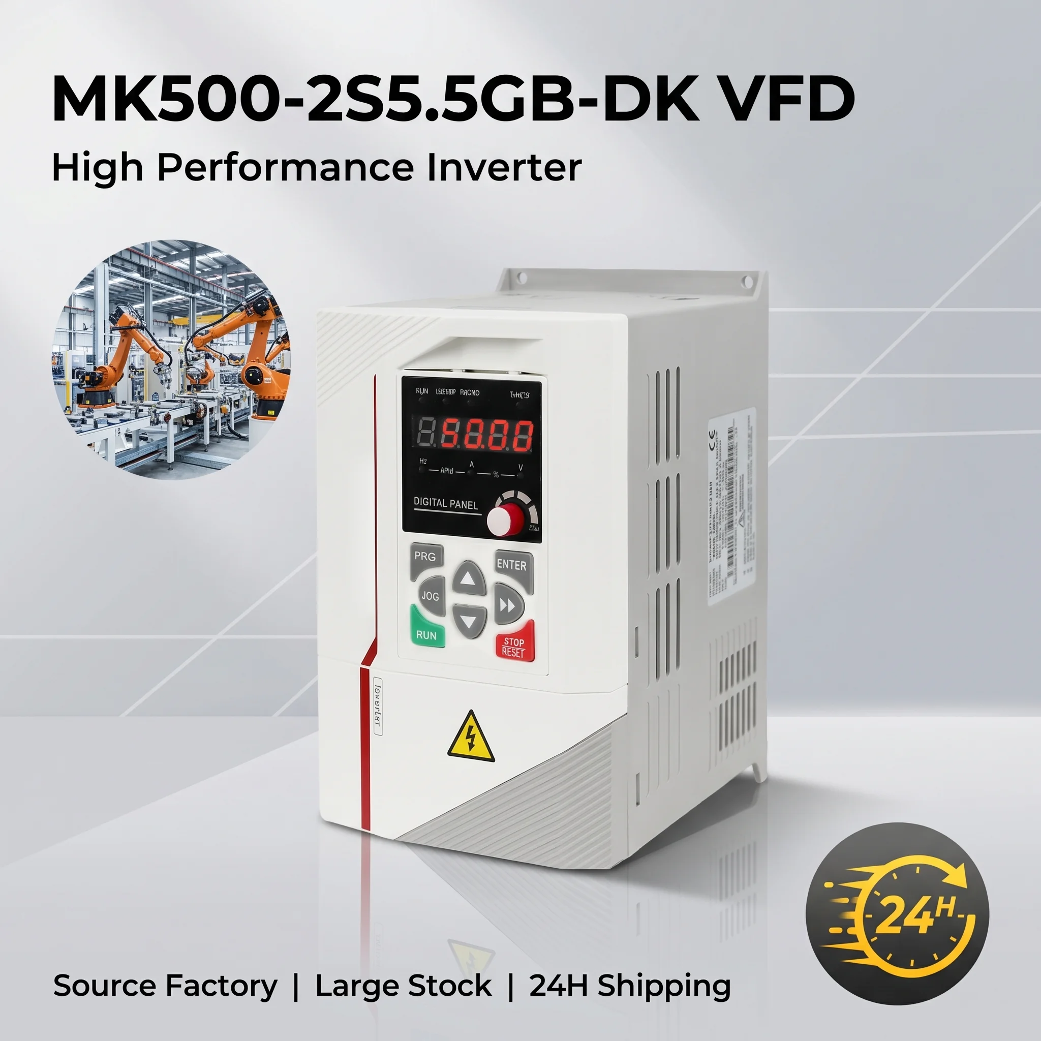 Mokweir CE ISO Certified MK500 Single Phase 220V Vector Control VFD Drive 1.5KW-4KW IP21 Industrial Use for AC Motor Compressor