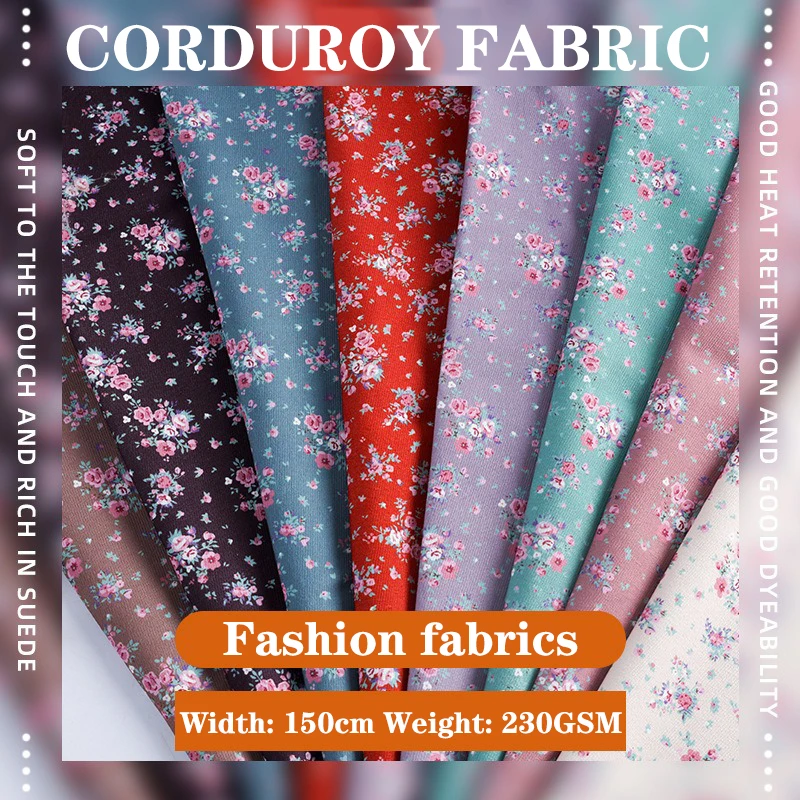 

Саржевая вельветовая ткань с принтом 100*150 см — для шитья, квилтинга и шитья (на метр)