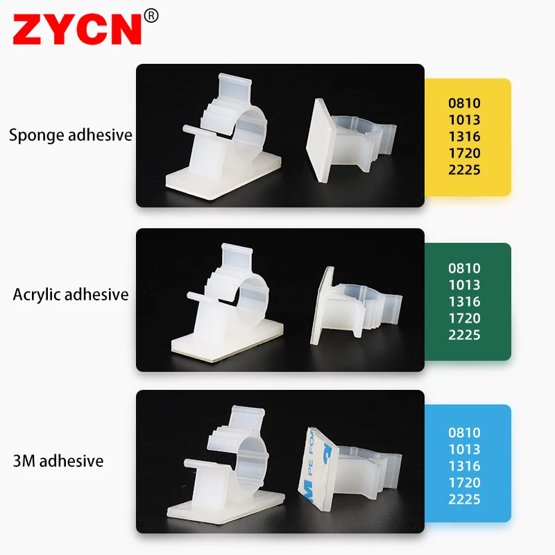 10pcs Cable Organizer Clips Adjustable Ties Mounts 3M Self-Adhesive Wire Clamp Holder Cord Management For Car Charging Winder