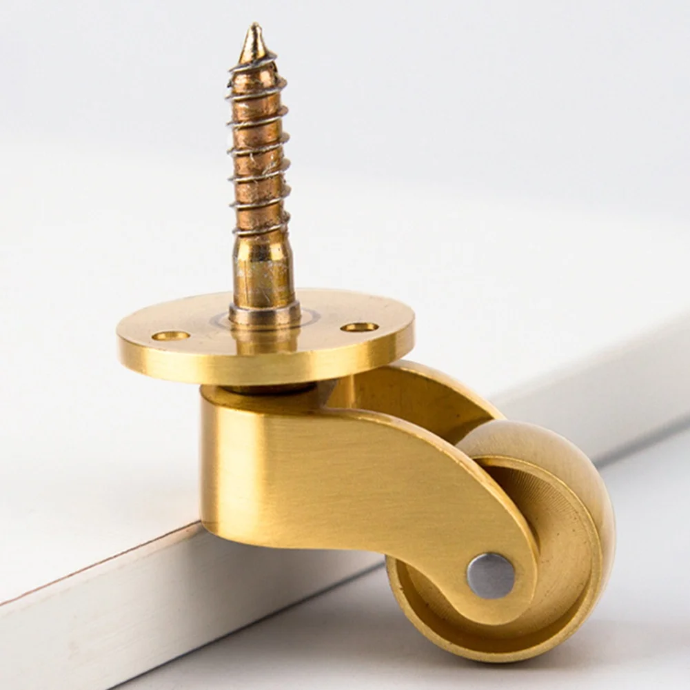 静音ベアリング付きの頑丈な真鍮製キャスター4個、家具、テーブル、ソファ用の360度回転ホイール、移動性を向上