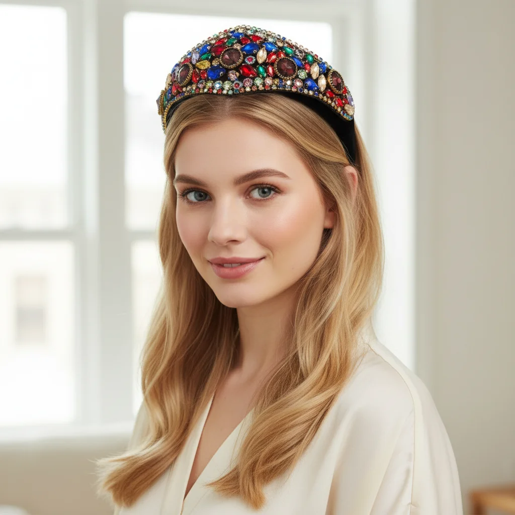 Retro Colorful Rhinestone Headbands Full Diamond Super Flash Hair Band Hoop Women Party Headwear Hair Accessories