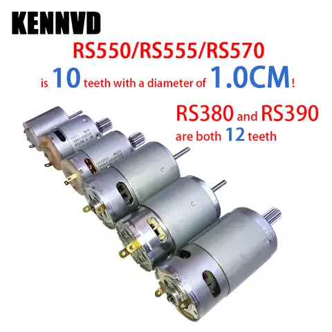 어린이를위한 10 치아 교체 모터 타고 장난감 6V-24V RS390 RS550 12v 전기 자동차 모터 어린이 전기 자동차 엔진