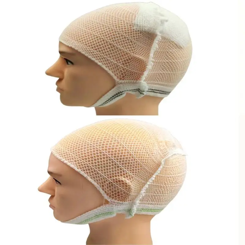 Elastic Mesh Cap Four Sided High Elasticity Fixed Mesh Cover Adult Child Head Injuries Dressing Postoperative Nursing Bandage