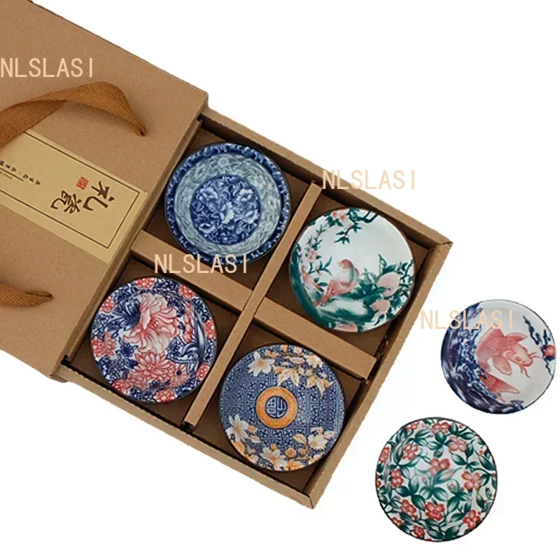 6PCS Chinese Household Teaware Blue and White Porcelain Tea Set Tea Cup Puer Black Tea Tieguanyin Ceramic Cups Underglaze Color
