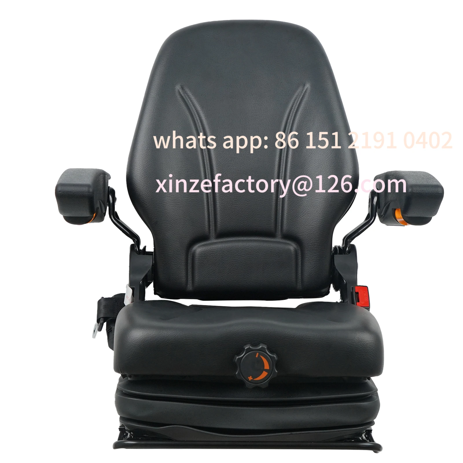 Customizable Black foldable back adjustable structure forklift dump seat with suspension and retractable seat belt