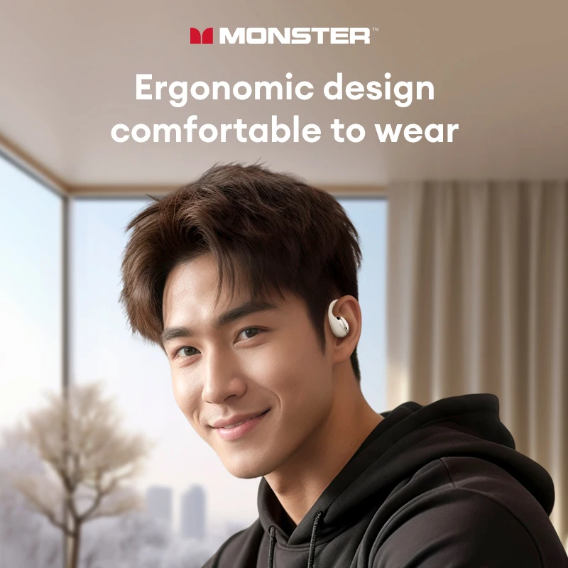 Monster XKO06 Headphones Open Ear Wireless Bluetooth 5.4 Clear Call Air Conduction Earphones Noise Reduction Sports Earburd