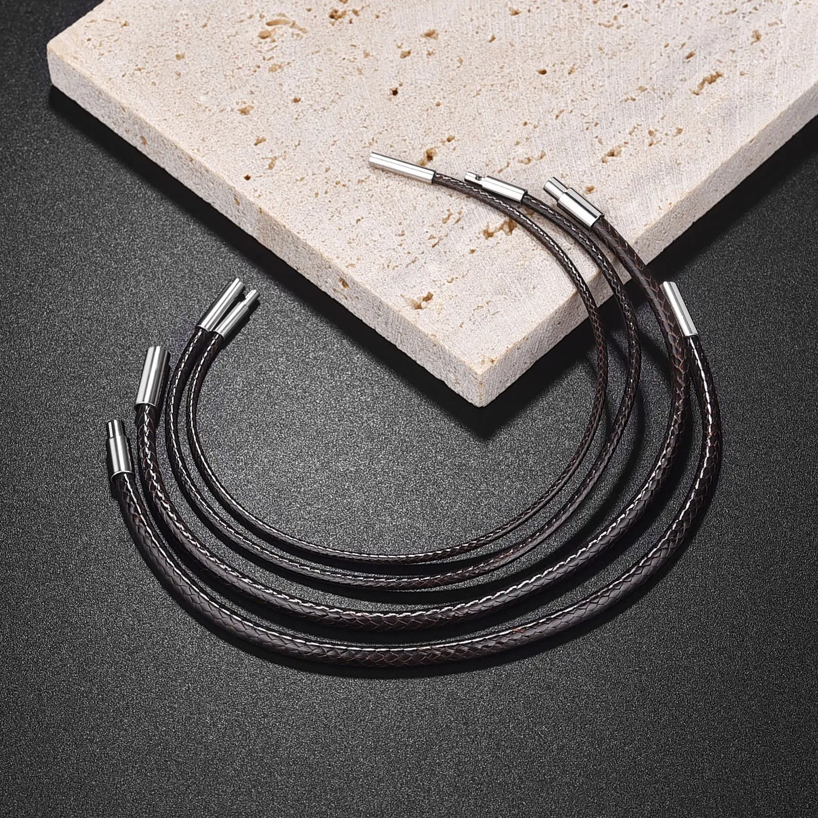 Pulseras de cordón encerado de cuero hechas a mano a la moda, pulsera y brazaletes de cuerda de la suerte para mujeres y hombres, pulseras de hilo de cordón de cera