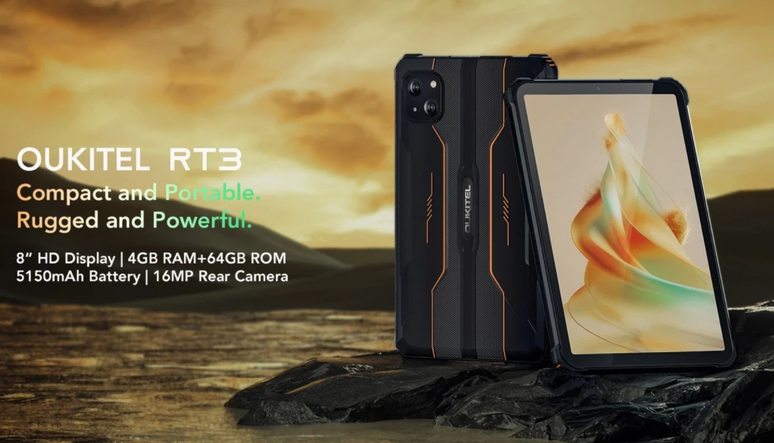 OUKITEL RT3, CPU MT6762 120Hz 8.0-inch, 8-inch Android 12 system supports 4G call three proof tablet, 4GB RAM, 64GB ROM