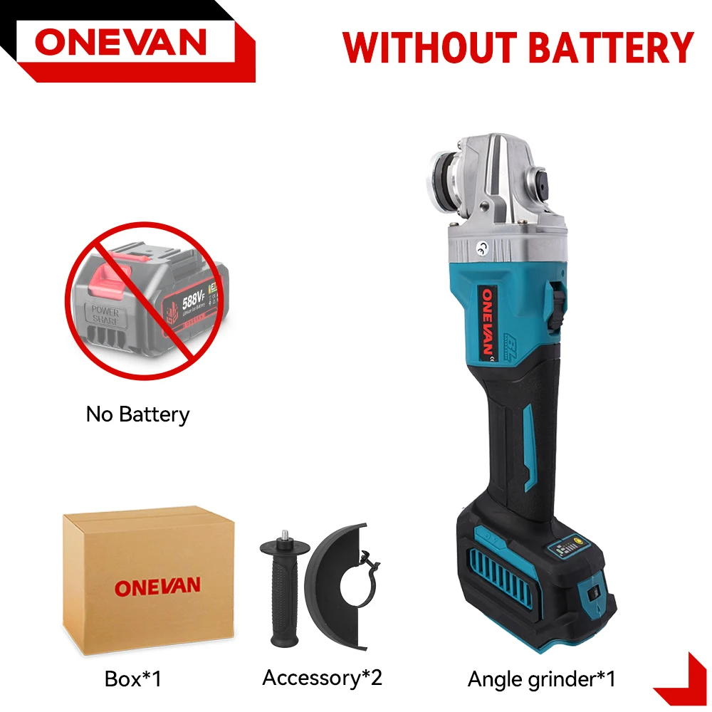125MM Bürstenlosen Elektrischen Winkel Grinder 6Gang Cordless Schleifen Polieren Metall Holzbearbeitung Power Tool Für Makita 18V Batterie pin
