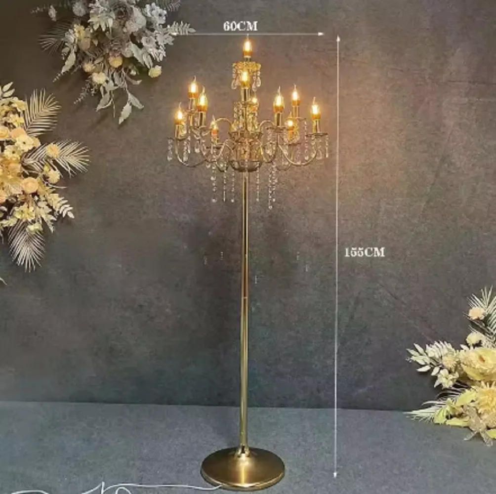 Wedding Party Store 13 Arms Crystal Candlestick Table Lamps For Modern T Roadlight Stage Props Birthday Party Wedding Decoration