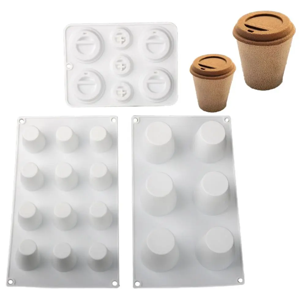 Food-Grade Silicone Baking Cake Molds Reusable Non-Stick Cylinder Cup Mold Coffee Cup Shape Heat-Resistant Mousse Cake Mold