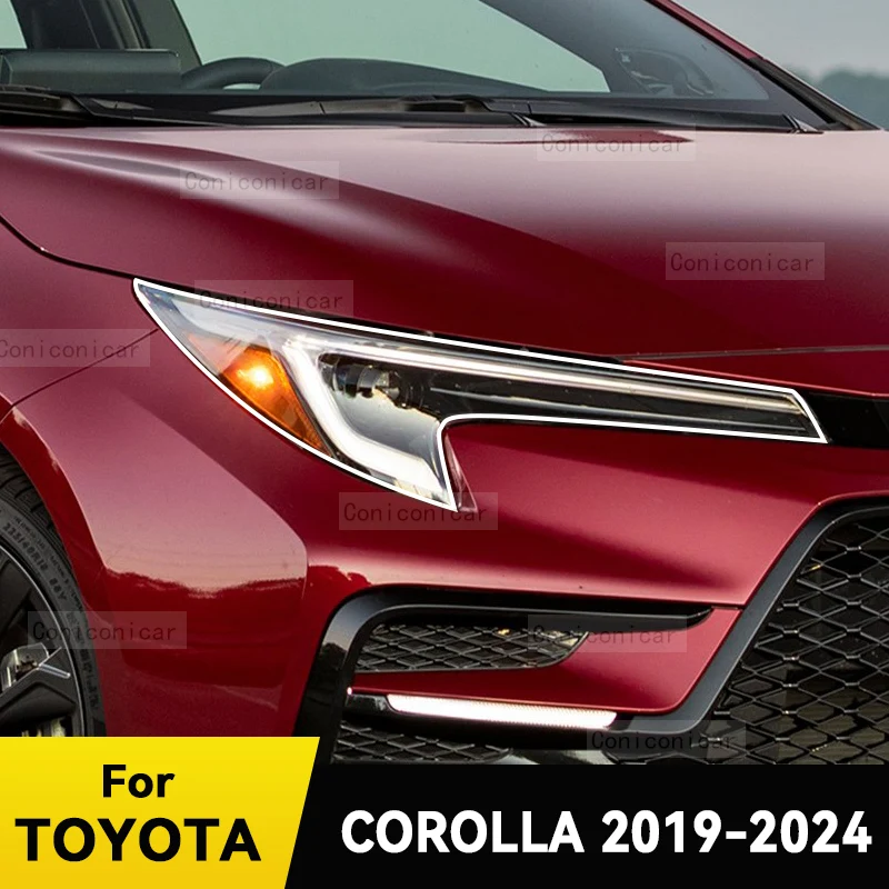

For TOYOTA COROLLA E210 2019-2024 Car Headlight Protective Cover Film Front Light Transparent TPU Headlamp Accessories
