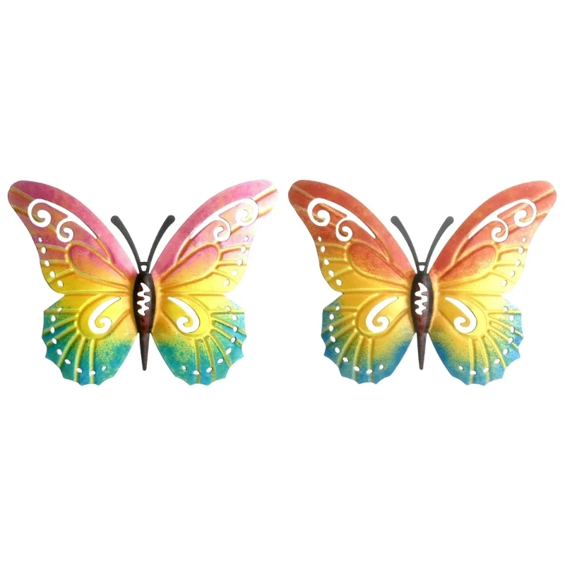 Metal Butterfly Art Decors for Bedroom or Garden Featurings Bright Natural Hues Drop Shipping