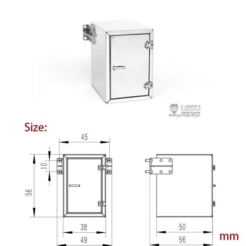 

LESU RC Parts Metal Tool Box for 1/14 RC Tractor Truck Dumper Remote Control Toys Tamiyaya DIY Model Car Accessories TH04726
