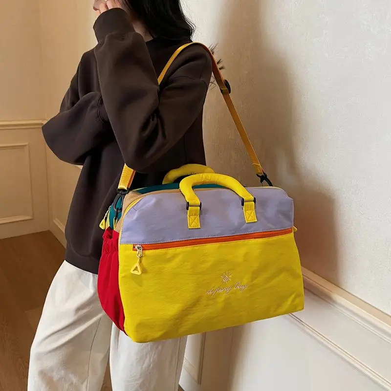 Dopamine Travel Bag Large-Capacity Vibrant Color Lightweight Luggage Durable Waterproof Duffel for Women Men Trip Vacation Gift view 5