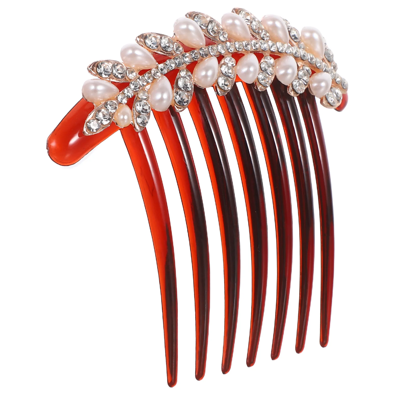 Vintage Butterfly Knot Hair Comb Sparkling Rhinestone Pearl Accent Formal Hair Clip for Wedding Bridal Party Updo Hairstyle