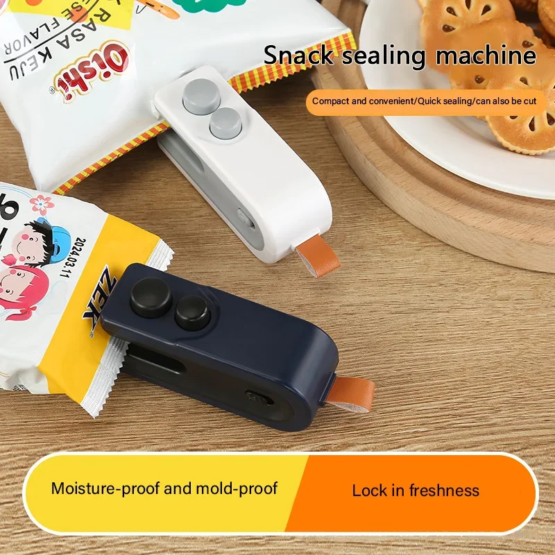 USB Rechargeable Mini Heat Sealer, Handheld Portable Food Bag Sealing Clip Plastic Package Storage Sealer