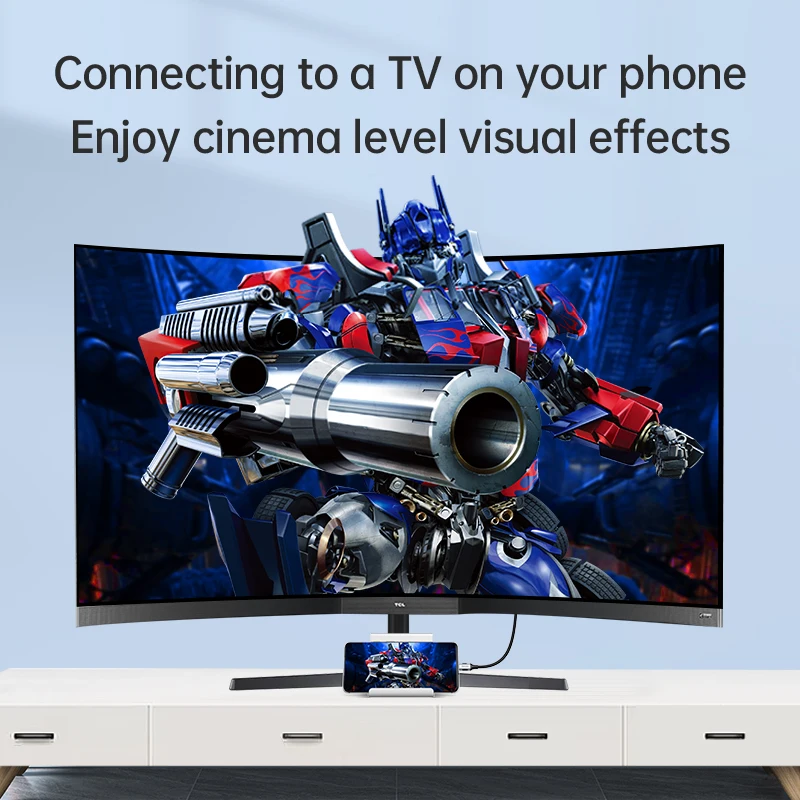 USB-C to HDMI Adapter 4K 60Hz HD Video Conversion Cable Same Screen Cable TV for MacBook iPad Samsung Phone Screen Projection image 3