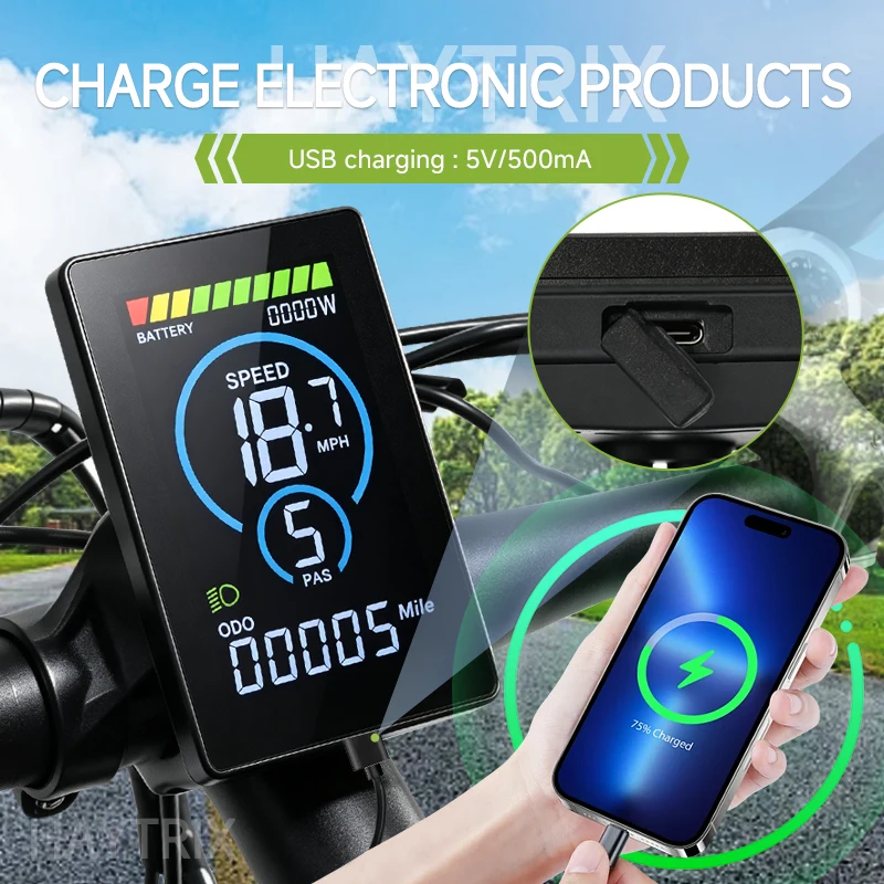 M5C【LECTRIC Specialized】 E-Bike LCD-Display Roller-Zubehör Fahrrad-Tachometer für Fatbike-Bildschirm Fahrradcomputer – Detail 3