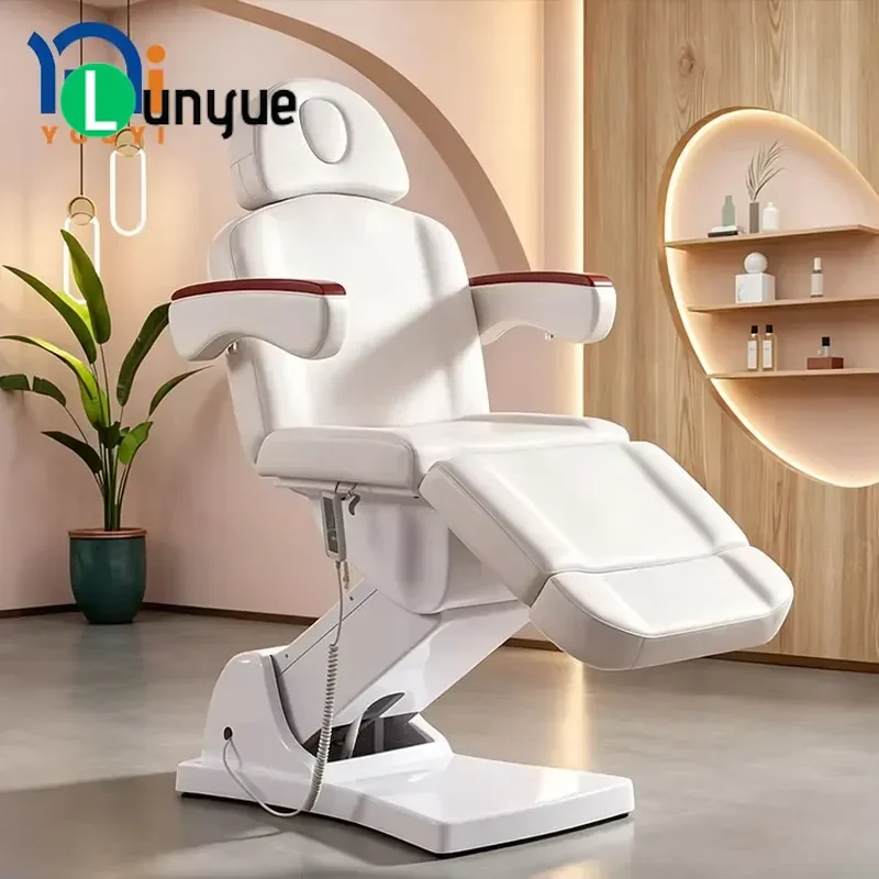Adjustable Three Motor Electric Beauty Bed Curved Luxury Spa Chair for Eyelash Extension Furniture Comfortable Durable