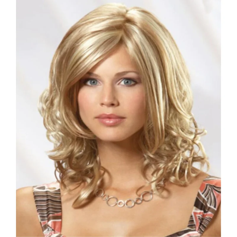 

Новый женский длинный парик, волнистый вьющийся парик, женские волосы, пушистый парик, светлые парики