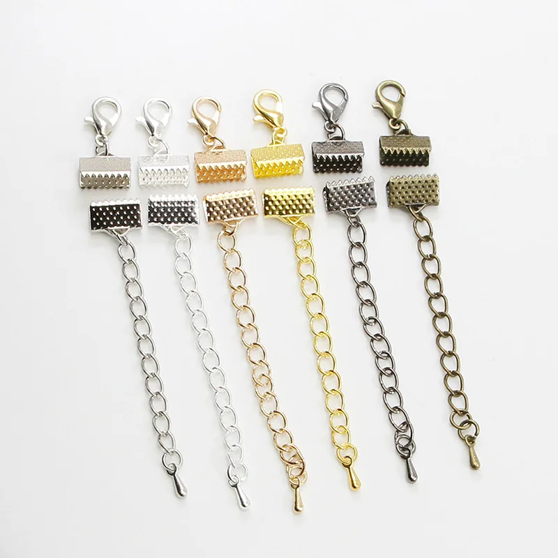 10Pcs DIY Handmade Accessories Lobster Clasp Extension Chain Tail Droplets Rope Clip Buckle Horse Jewelry Findings