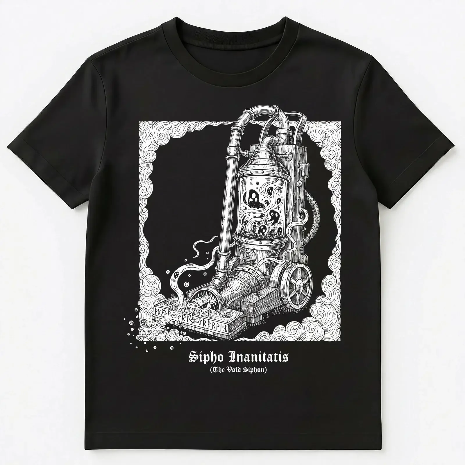 Camiseta Dark Fantasy Void Monster Vacuum Cleaner Gothic Horror, camiseta vintage lavada y transpirable, ropa de calle para uso diario