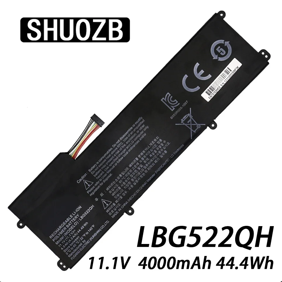 

SHUOZB LBG522QH Laptop Battery For LG XNOTE Z360 Z360-GH60K Z350-GE30KB Z360-GH50K Z360-GH6SK 11.1V 44.4WH 4000MAH Free tools