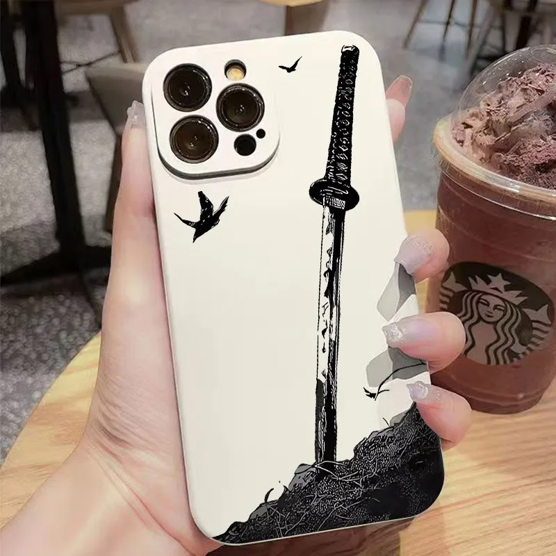

Black Samurai Sword Design Phone Case For Xiaomi Redmi Note 14 13 12 11 10 Pro 4G 14 Pro Plus 5G Redmi 14C 13C 12C Bumper Cover