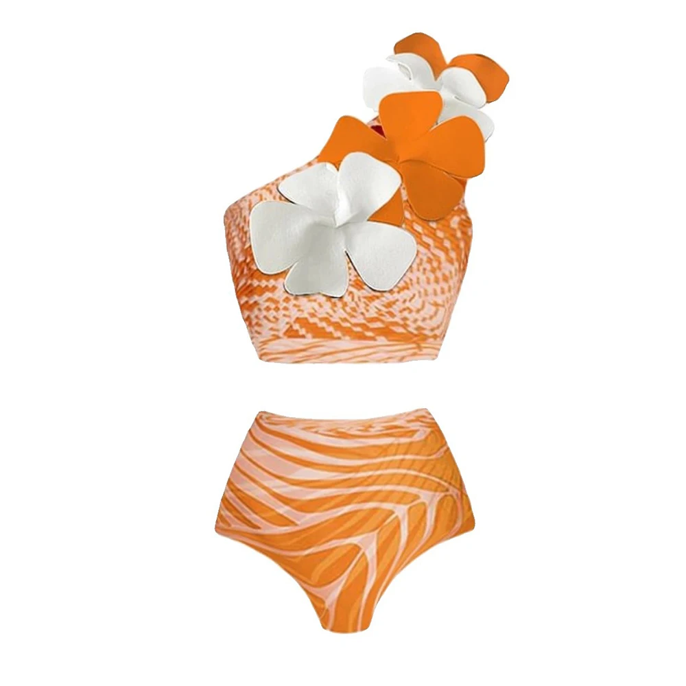 2024 New Sexy Ruffle Bikini Set Printed Brazilian Biquini Women Swimwear Skirt Bathing Suit Girls Summer Beachwear Dress