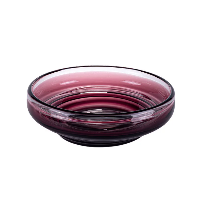

Modern minimalist art purple fruit plate home glass decoration high-end exquisite handicrafts