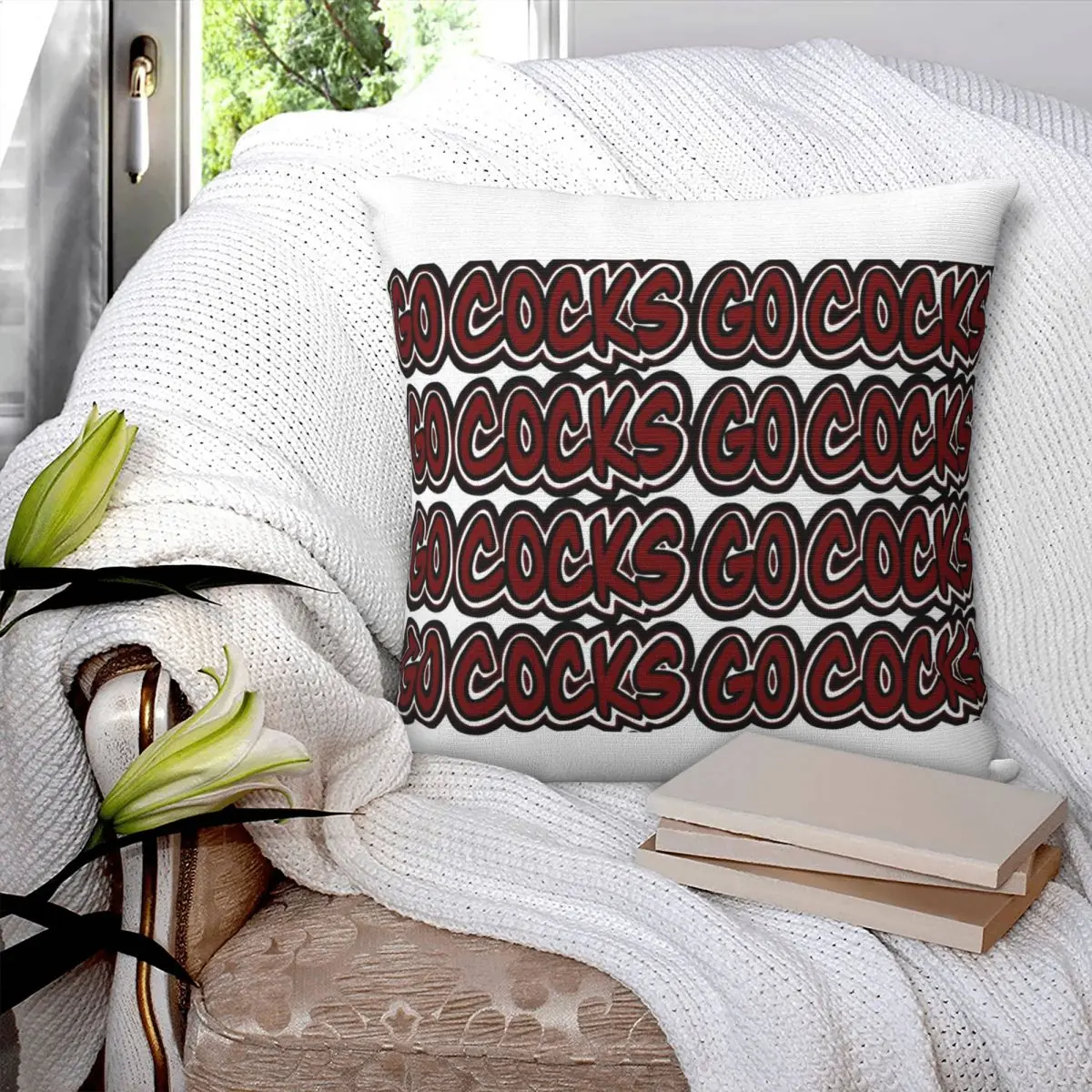 Go Cocks Square Pillowcase Pillow Cover Polyester Cushion Decor Comfort Throw Pillow for Home Bedroom