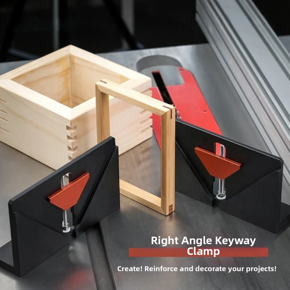 Right Angle Fixture Clamp for Wood Projects - Rugged Alloy Clamp to Maintain Alignment During Sawing Drilling and Gluing