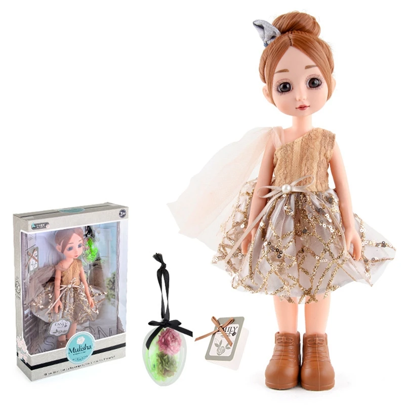 12 Inch 30CM 9 Movable Joints BJD Doll 1/6 Makeup Dress Up Cute Eyeball Dolls With Fashion Dress For Girls Toy