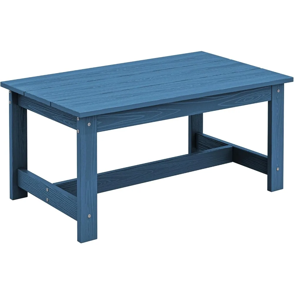 

Outdoor Coffee Table, All-Weather Patio Coffee Table, Rectangle Adirondack Outdoor Table Fits with Outdoor Sectional Couch