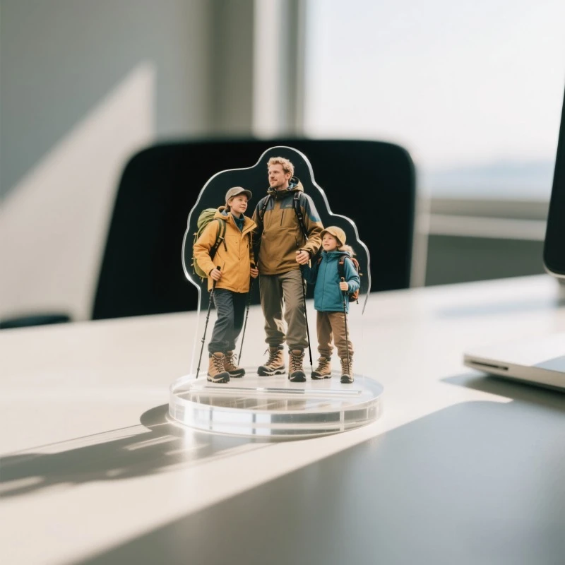 Décoration de bureau personnalisable en acrylique transparent, 1 pièce, design plat 2D, petit support. Vous pouvez personnaliser