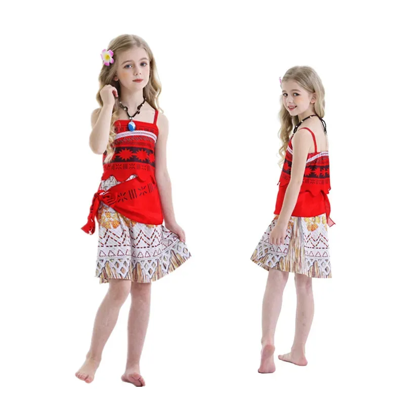 Ocean Adventure 2 Role Play Costume M-Two Pieces Dress up for Girls Polynesian Style Vaiana Halloween Princess Costume wig