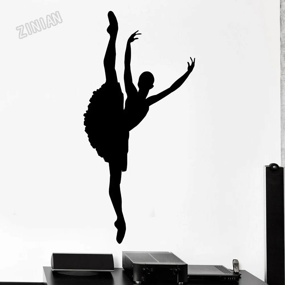 Gymnastic Dance Vinyl Wall Sticker For Dancing Studio Ballerina Wall Decal Decor Bedroom Modern Office Wall Stickers Art Y088