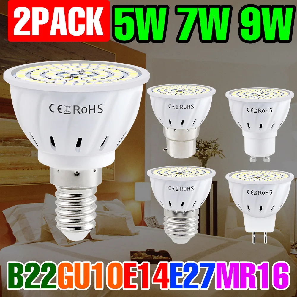 

9 Вт светодиодная лампа высокой яркости 220 В внутренний прожектор E27 потолочные лампы E14 кукурузная лампа GU5.3 гостиная GU10 потолочный светильник домашнее освещение