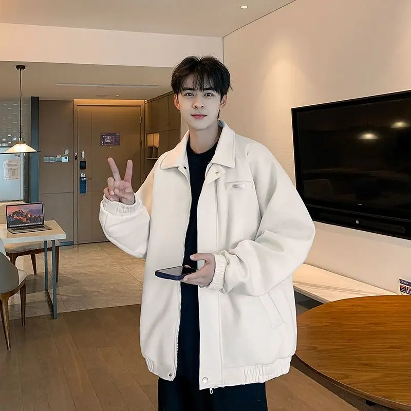 

Двусторонняя куртка-трансформер с отстегивающимся воротником для мужчин, осень-зима 2024, новая, свободного кроя, из плотного полиэстера, молодежный стиль