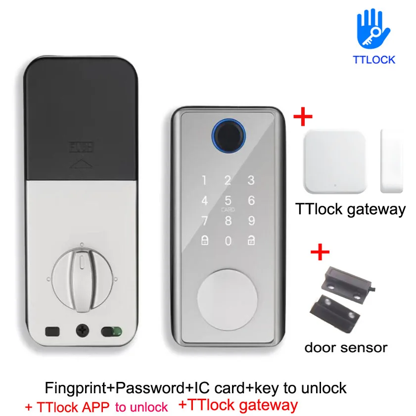 

Tuya TTlock APP Smart Card Security Biometric Fingerprint Door Locks Password Keyless Entry Anti-theft for Hotel