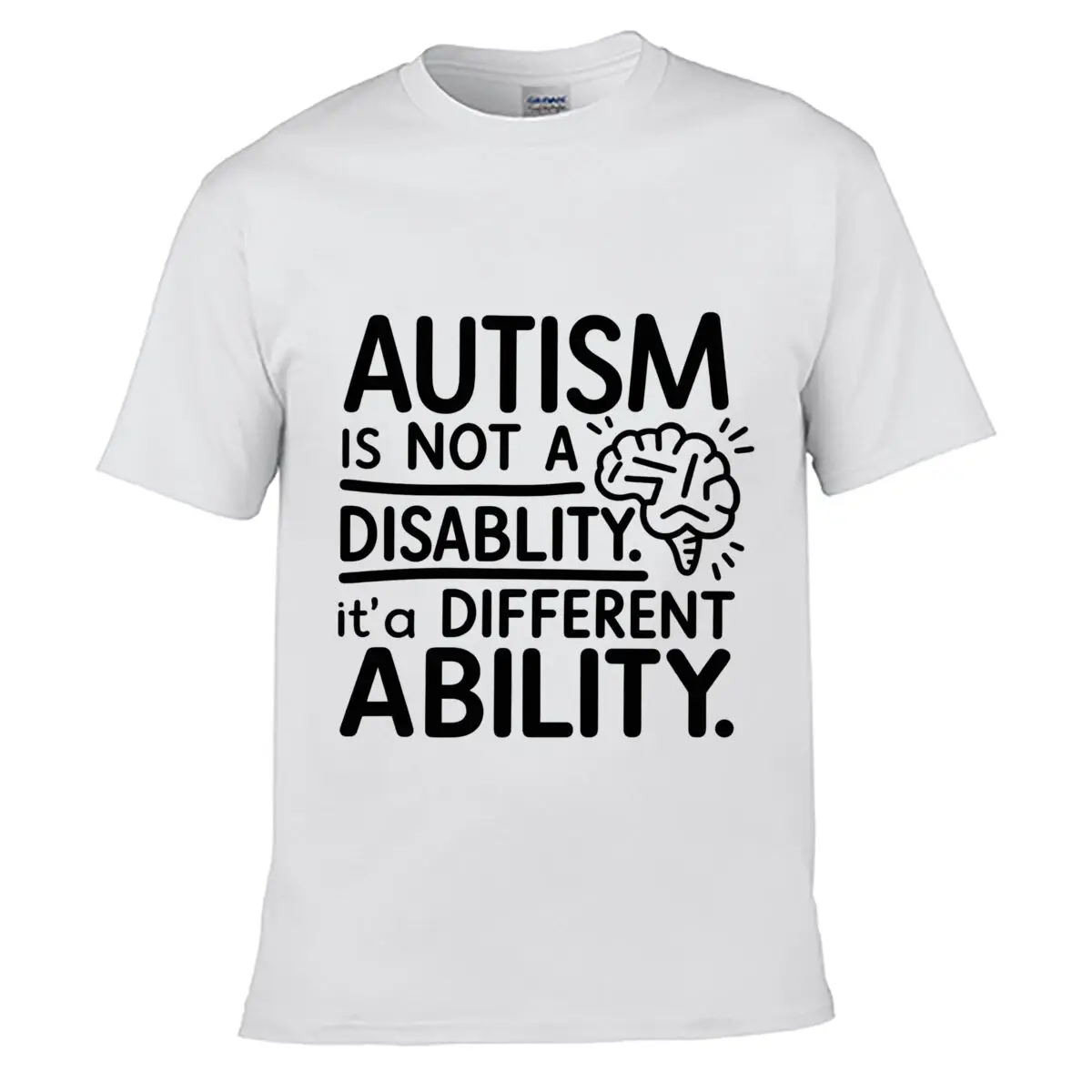 Autism Is Not A Disability Its A Different Ability Brain Summer short-sleeved Loose Top