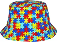 Funny Autism Awareness Bucket Hat Beach Sun Hat Summer Packable Autism Fisherman Cap for Adults Men Women