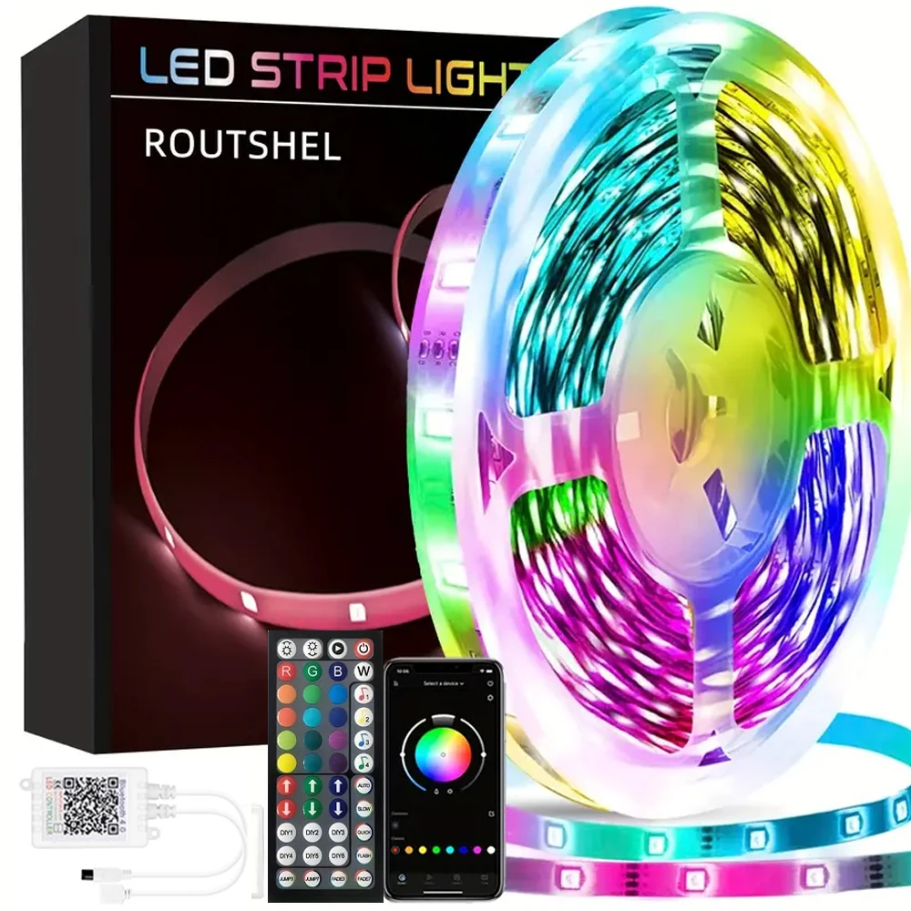 

5-30M USB LED Strip Lights RGB 5050 Bluetooth App Control Music Sync Flexible Ribbon Lamp For Room Decor TV BackLight Luces Led