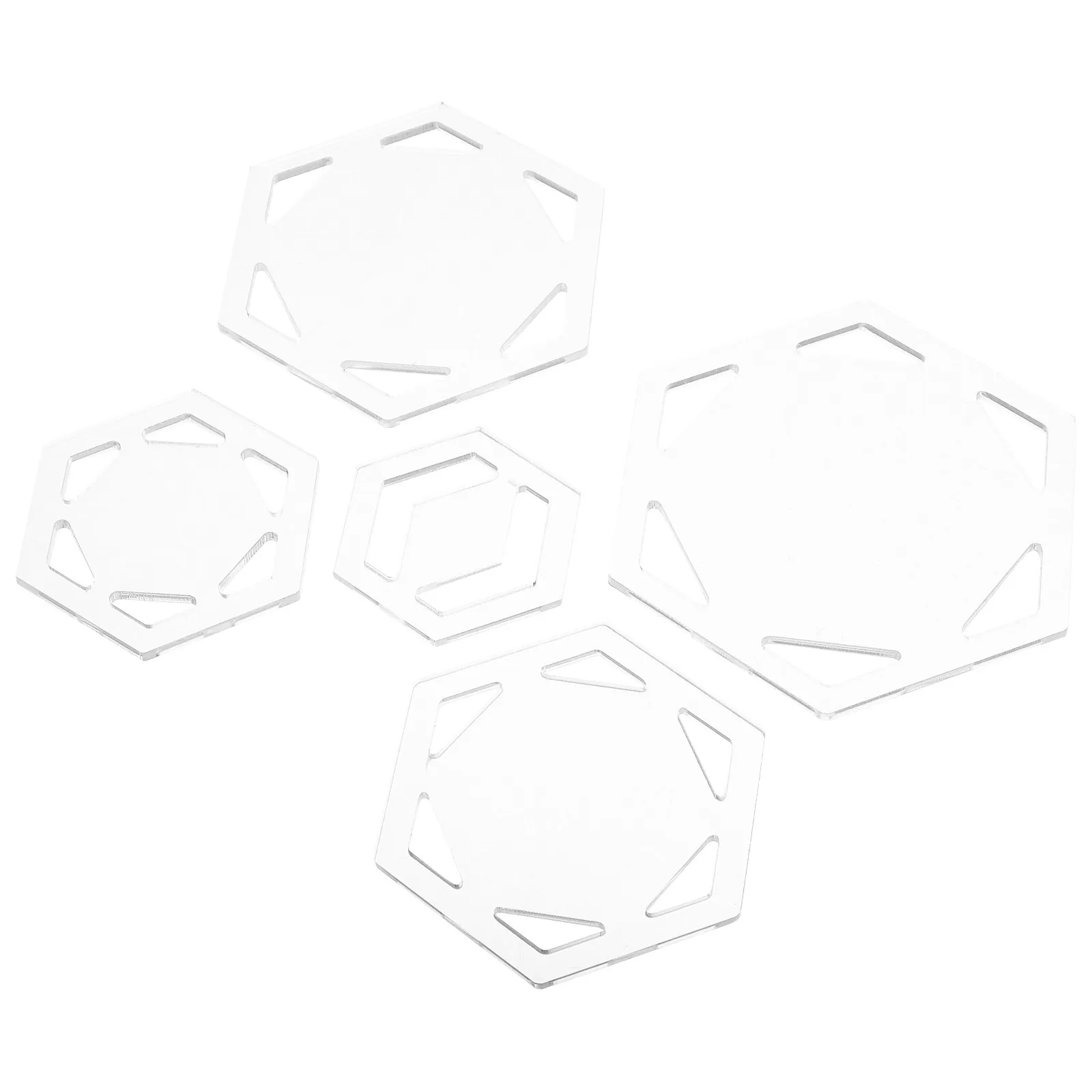 5Pcs Hexagon Quilting Templates Acrylic Transparent DIY Reusable Sewing Rulers Patchwork Tools for Quilt Craft Supplies view 3
