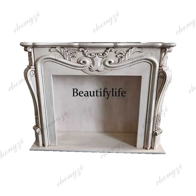 New arrivalfrench solid wood retro mantelpiece european accessible luxury carved decoration entrance storage rack