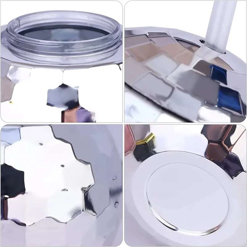 

G6-4PCS Disco Ball Cups With Lid And Straw Tumbler Cocktail Cup Glitter Flash Ball Cup For Party Nightclub Bar Drinking